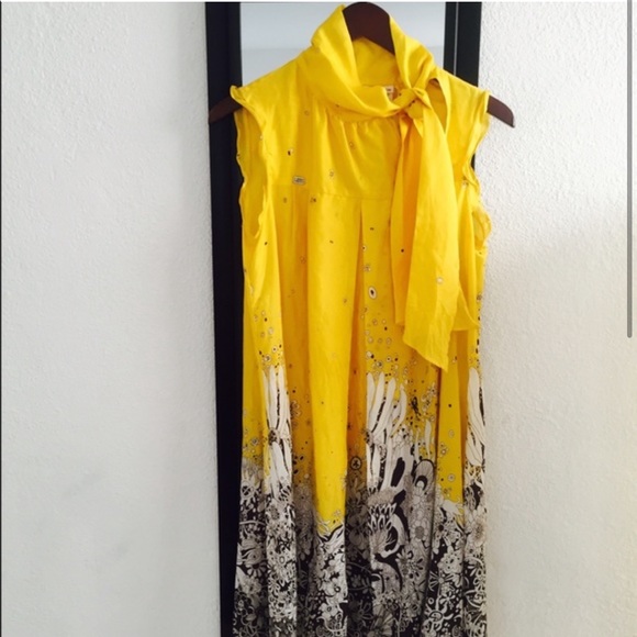Miss sixty silk yellow floral shift dress - Picture 2 of 3